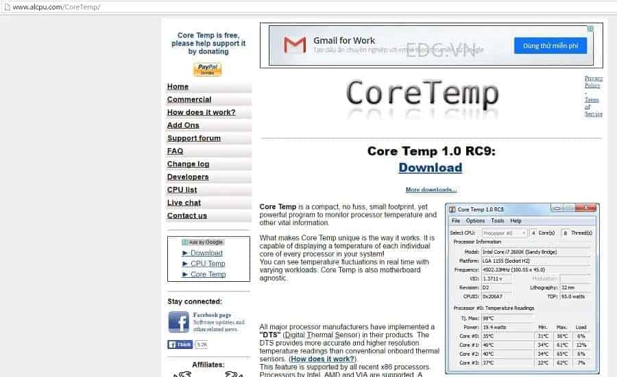 Phần mềm Core Temp
