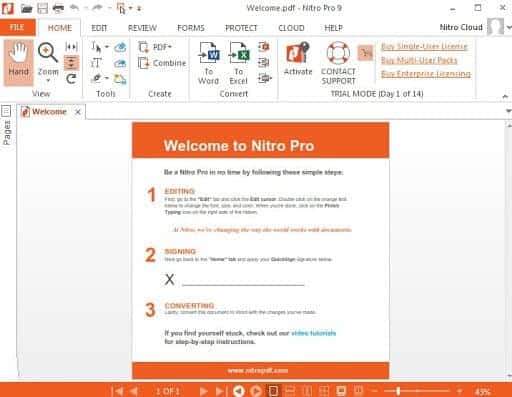 Phần mềm đọc file pdf Nitro PDF Reader