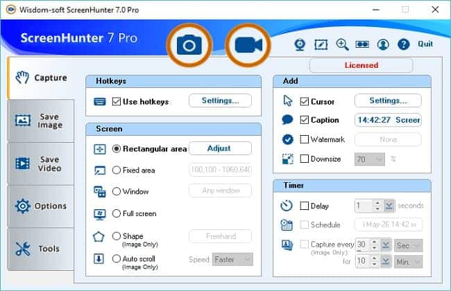 Phần mềm chụp màn hình máy tính Screenhunter Pro
