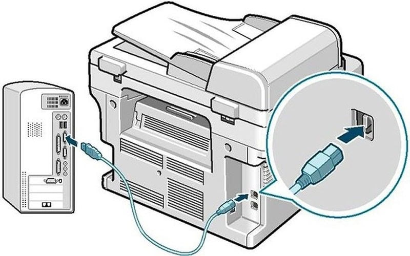 Kiểm tra cáp kết nối máy in đến máy tính