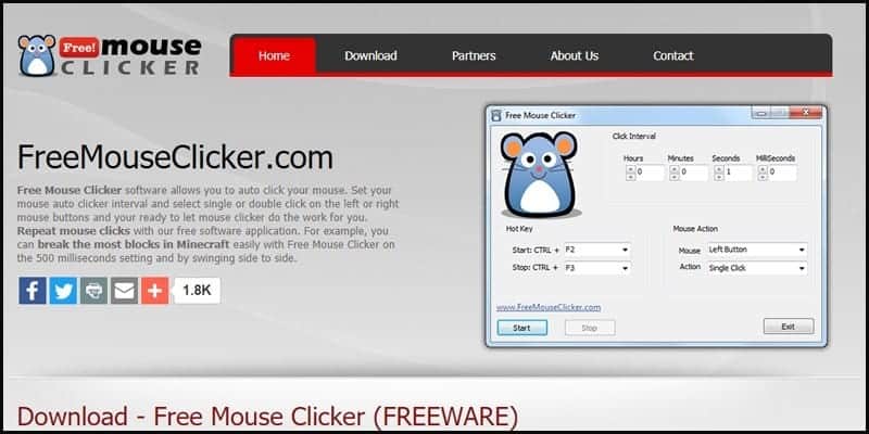 Phần mềm Free Mouse Clicker