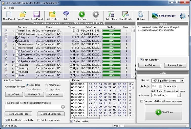 Phần mềm xóa file trùng lặp Fast Duplicate File Finder