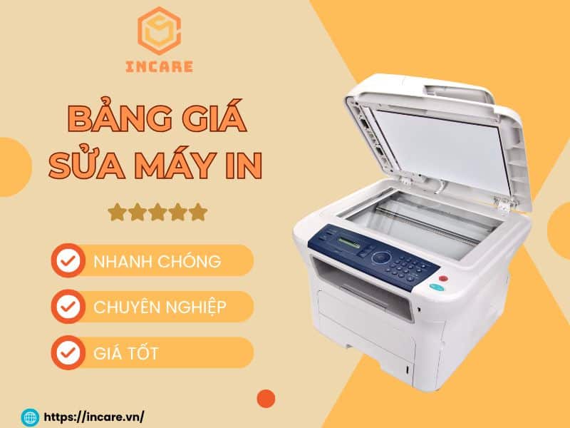 Bảng giá sửa máy in tại HCM của Incare