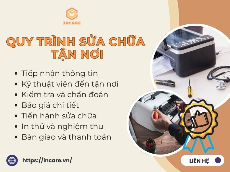Quy trình sửa máy in tận nơi của Incare